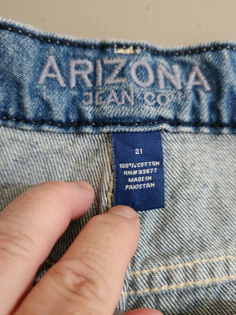 Arizona Jean Company Distressed Light Blue High-Rise Denim Shorts